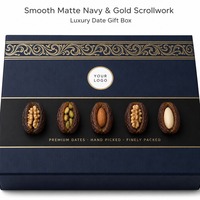 Op maat gemaakte Ramadan Eid dadel geschenkdoos, stevige doos met compartimenten, bedrukte binnenklep, verpakking voor gedroogd fruit en gevulde dadels