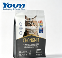 Sacs d'emballage pour aliments pour animaux de compagnie, imprimés sur mesure en usine, grande capacité, fond plat, fermeture à glissière, pour aliments pour chiens et chats, 2 kg, 5 kg, 10 kg, 15 kg