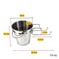 Seau à glace en acier inoxydable pour bar, support de rangement pour table