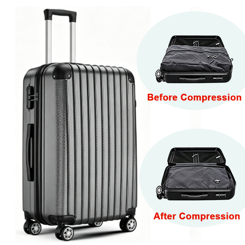ABS Durable Vacuum Compression Luggage 20/24/28 Inch Travel Trolley ...