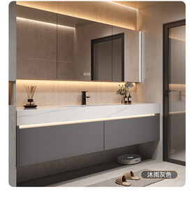 Mobile <span class=keywords><strong>Bagno</strong></span> Moderno JINGSHUN Eco-Friendly Certificato CE Salvaspazio in Legno con Lavabo Integrato - Product Image 4