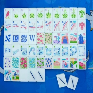 Juego de Mahjong Americano de Lujo, 160 Piezas de Acrílico Blanco, Ecológico y Portátil, para Casino o Regalo - Product Image 2