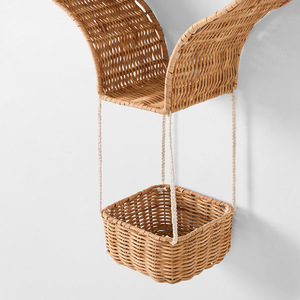 Natural Rattan Hot Air Balloon Wall Shelf 65x71 Cm For Bedroom Storage Decorative Display <b>Unit</b> - Product Image 4
