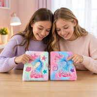 Carnet de notes multifonction en cuir A5 avec motif de cœur de dessin animé mignon, amusant, secret pour filles avec serrure et clés