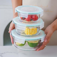 Contenants de préparation des repas en verre borosilicate de haute qualité avec couvercles étanches, boîte à lunch en verre empilable pour le bureau, l'école et la maison