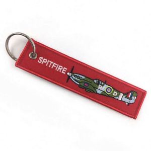 Customize Personal Logo Embroidered Chain Fabric <b>Key</b> <b>Tag</b> Design Woven Embroidery Keychains - Product Image 4