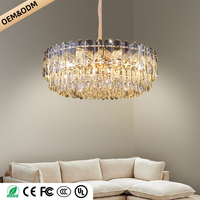 Lustre en cristal nordique, luminaires suspendus élégants pour la décoration du salon, luminaire de plafond