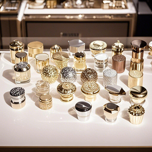 Tapa metálica de lujo de 15 mm con peso pesado para botella de perfume, de fábrica, con acabado plateado/dorado, tipo Fea, de Zamac - Product Image 3