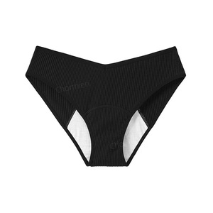 Pantalones menstruales de gran venta para mujer, ropa interior de absorción de 3 capas a prueba de fugas, <span class=keywords><strong>Bikini</strong></span> de punto sólido, cintura para menstruación - Product Image 3