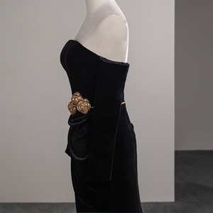Magnifiques robes de soirée à manches longues pour femmes, mode féminine, appliques exquises, robes de bal en satin fascinantes et magnifiques, Sfy47 - Product Image 3