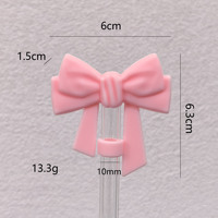 Capuchon de paille en silicone biodégradable de qualité alimentaire en gros, grand nœud papillon 3D pour tasse, embout de paille pour boire