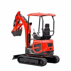 China New Mini Digger Hydraulic Fram Use Mini Crawler Diesel Bagger Multifunctional Red Small Excavator 3.5 Ton Price For Sale