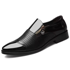 Zapatos de Cuero para Hombre, Estilo Oxford, Sin Cordones, para Caminar, a la Moda, Impermeables, Transpirables, con Soporte de Arco, para Bodas, Oficina, Todas las Temporadas - Product Image 1