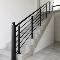 Rampe d'escalier en alliage d'aluminium, résistante à la rouille et à l'eau, murale, facile à installer pour les bâtiments et balcons