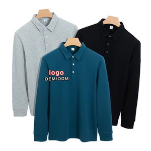เสื้อเชิ้ตแขนยาวลำลองผู้ชายระดับไฮเอนด์ ผลิตจากผ้าฝ้าย/โพลีเอสเตอร์รักษ์โลก 300GSM ผ้าถักเนื้อหนา ป้องกันการยับ - Product Image 1