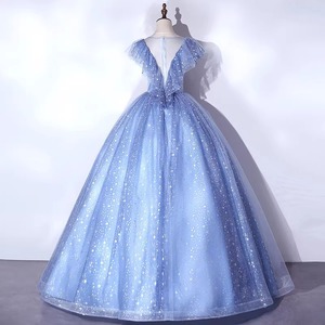 Dreamy Deep Blue Starry Sky Tulle Dress Long Skirt Women Stage <b>Performance</b> <b>Wear</b> Adult - Product Image 4