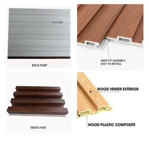 Pannello Murale Scanalato WPC 3D <span class=keywords><strong>in</strong></span> PVC, Alternativa al <span class=keywords><strong>Legno</strong></span> <span class=keywords><strong>per</strong></span> Esterni, Commerciali, Cucine, Palestre, Stile Rustico Cinese - Product Image 2
