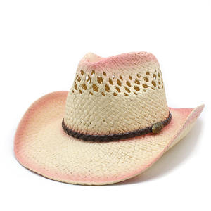 Venta al por mayor de sombreros de paja con logotipo personalizado sombrero de paja de vaquero occidental para hombre sombrero de papel de paja de verano para adultos - Product Image 2
