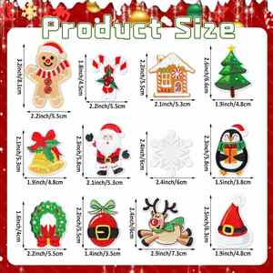 Patchs thermocollants de Noël OEM, styles assortis aléatoires, appliques à coudre, réparation, logo personnalisé, patch brodé pour vêtements et chapeaux - Product Image 2