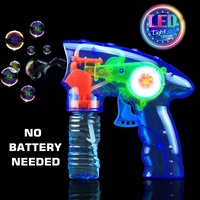 Pistolet à bulles de savon pour enfants jouets engrenage transparent pistolet à bulles pistolet souffleur à bulles lumineux LED jouet pour l'été jouets d'extérieur