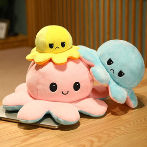 Peluche de Pulpo Reversible de Doble Cara, Súper Suave, Bordado, Personalizado, Lindo, Juguete de Peluche para Aliviar el Estrés, Venta Caliente - Product Image 6