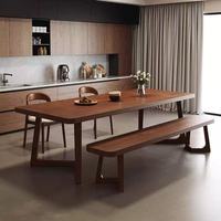 Ensemble table et chaises de salle à manger rectangulaire en bois massif de style scandinave moderne, 10 places, assemblé pour la maison, l'appartement, la salle à manger