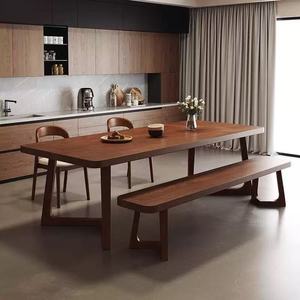 Ensemble table et chaises de salle à manger rectangulaire en <span class=keywords><strong>bois</strong></span> massif de style scandinave moderne, 10 places, assemblé pour la maison, l'appartement, la salle à manger - Product Image 5
