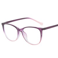Lunettes de vue unisexe papillon œil-de-chat dégradé bleu-vert en TR90 ultra-légères anti-lumière bleue avec monture à verres transparents