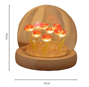 Gift Lamp Valentine's Day Birthday DIY <strong>Craft</strong> <strong>Light</strong> Room Table Lamp Decor Tulip Rose Flower <strong>Lights</strong> DIY Glass Dome Night <strong>Light</strong> - Product Image 6