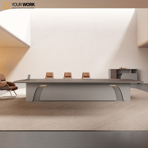 Mesa de conferencia de oficina rectangular de lujo grande y moderna, diseño de madera con escritorio de <span class=keywords><strong>trabajo</strong></span> largo para sala de reuniones de Hotel y escuela - Product Image 2