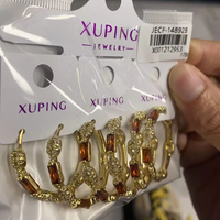 Joyería Xuping al por Mayor, Pendientes en Forma de C con Circonita y Baño de Oro de 18K, un Regalo de Joyería Romántico y Exquisito para Mujeres