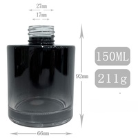 Bouteille de parfum en verre vide de 150 ml à fond épais, dégradé noir et marron, avec bouchon diffuseur pour désodorisant de voiture - Vente en gros