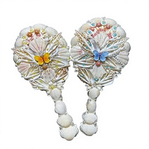 Handcrafted Vietnam Seashell Hand Mirror Natural Shell and Glass for Makeup Use Wedding <b>Gifts</b> Bridal Events Home Decoration - Product Image 3