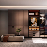 Armoire sur mesure haut de gamme avec panneaux en bois massif, design noir et blanc et organisation intérieure