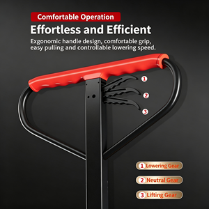 รถยกพาเลทแบบแมนนวลพร้อมล้อ PU, รถยกพาเลทแบบใช้มือ 5500 ปอนด์, โครงเหล็กไฮดรอลิก, คันโยก 3 in 1, สำหรับโรงงาน, โรงรถ - Product Image 2