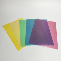 Dossiers de fichiers en forme de L en plastique PP mat de couleurs transparentes a4 a5 durables en gros pour document de présentation