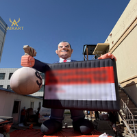 Homme d'affaires gonflable personnalisé avec sac à monnaie, ballon géant gonflable représentant un capitaliste pour activité publicitaire