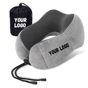 Oreiller de voyage ergonomique en mousse à mémoire de forme à récupération lente, en forme de U, avec logo personnalisé Xdh801, doux et confortable pour le cou, avec sac de transport - Product Image 1