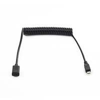 Cable adaptador en espiral de carga rápida Micro USB macho a Tipo C hembra