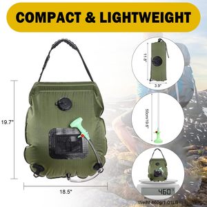 Sac de douche solaire en PVC de grande capacité 20L douche de camping portable et stockage de tuyau de chauffage extérieur en stock! - Product Image 6