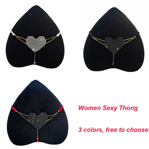 String érotique en forme de cœur pour femmes matures, lingerie, culotte bikini, chaîne de corps en strass, tanga pour femmes - Product Image 6