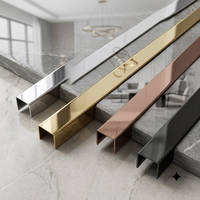 Profilé d'angle en acier inoxydable chromé pour cadre de porte et carrelage céramique, vente en gros usine