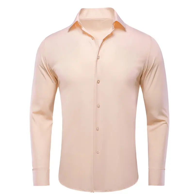 Camicie eleganti elasticizzate a 4 vie da uomo personalizzate all'ingrosso camicia abbottonata da lavoro Casual a maniche lunghe senza rughe