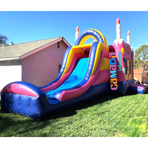 Structure Gonflable Château de Fête d'<span class=keywords><strong>Anniversaire</strong></span> avec Toboggan et Zone de Saut <span class=keywords><strong>pour</strong></span> Enfants et Adultes - Product Image 3