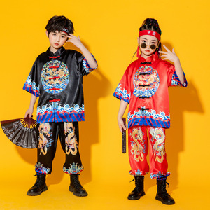 Récitation de poésie Hip-hop Étudiants de la maternelle Performance Costume de style chinois pour enfants Hanfu pour garçon - Product Image 2