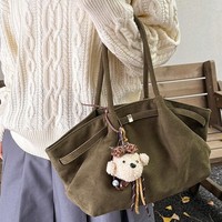 Sac fourre-tout effet daim transfrontalier pour femme, nouvelle collection été 2026, design de niche haut de gamme, luxe léger, grande capacité
