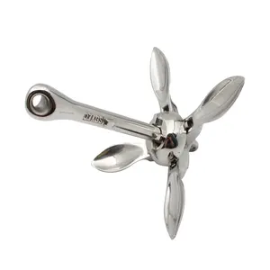 316 Stainless Steel Folding Grapnel Anchor,For Small Craft and Dinghies,Multiple Sizes