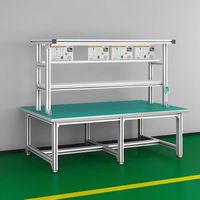Table de réparation mobile électrique en profilé aluminium moderne pour laboratoire 1.2/1.5/1.8m – Poste de travail mobile pour maintenance de téléphones portables et usage scolaire