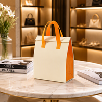 Sac isotherme de luxe jetable en non-tissé, couleurs contrastées, durable, isolé, imperméable, pour livraison chaude ou froide, vente en gros