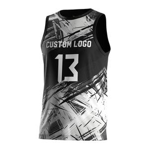Sportswear Supplier Fast-dry Lightweight Volleyball Uniforms <b>Men</b> Summer <b>Vest</b> Black and <b>White</b> - Product Image 1